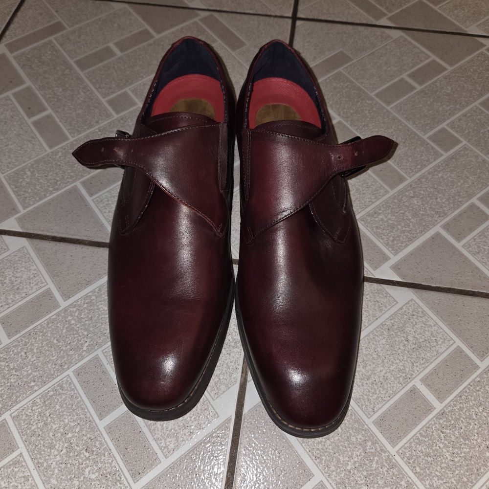 Stacy Adams Men's Dark Red Leather Loafers